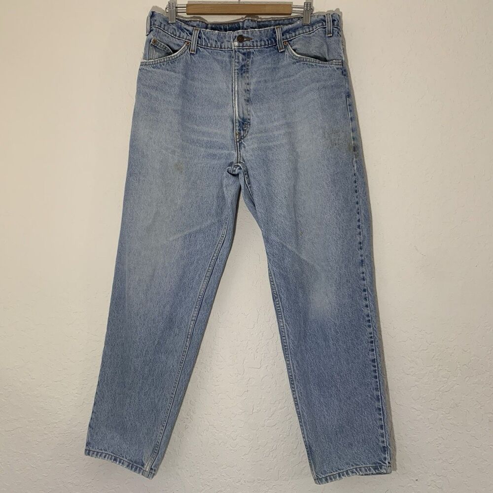 Levis 550 Jeans Orange Tab Men 38x30 Light Blue Relaxed Tapered Vintage 90s